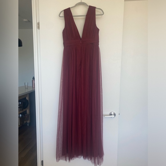 NWT Burgundy Tulle Gown - Picture 3 of 5